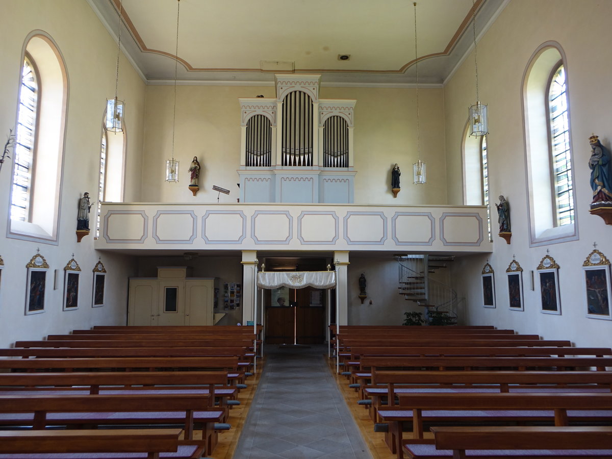 Rdles, Orgelempore in der kath. Pfarrkirche St. Ulrich (08.07.2018)