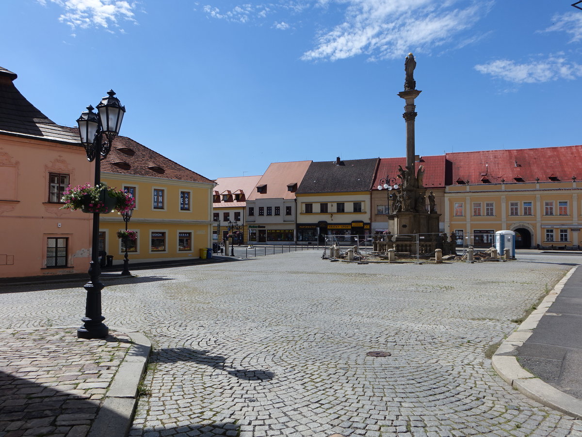 Rokycany / Rokitzan, Mariensule am Masarykovo Namesti (06.07.2019)