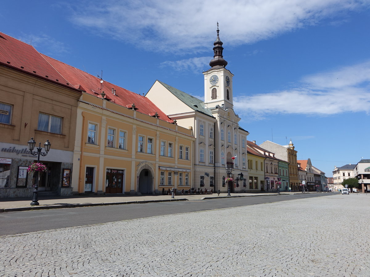 Rokycany / Rokitzan, Rathaus am Hauptplatz Masarykovo Namesti (06.07.2019)