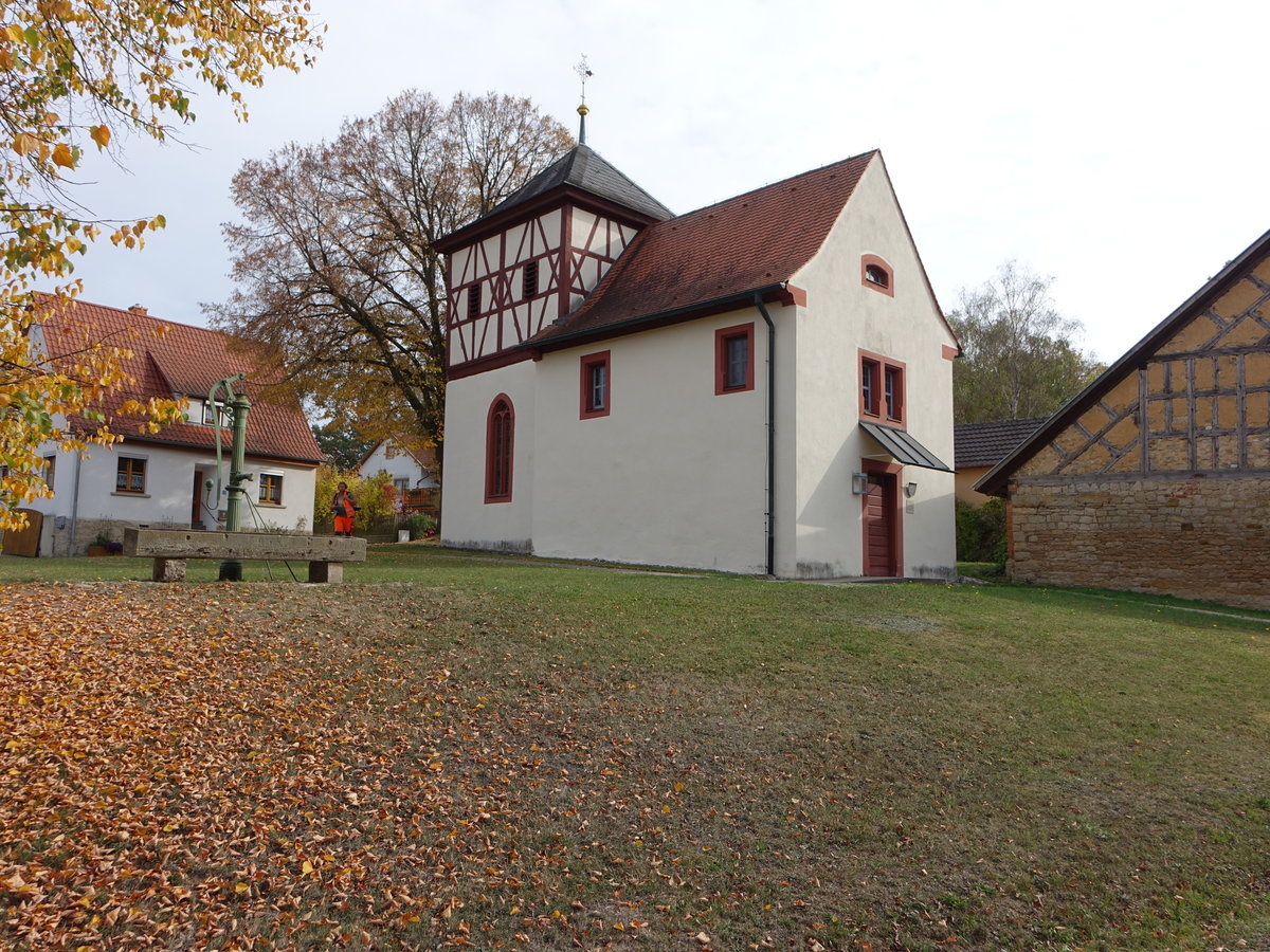 Rorieth, evangelische Kirche St. Georg, erbaut 1527 (16.10.2018)