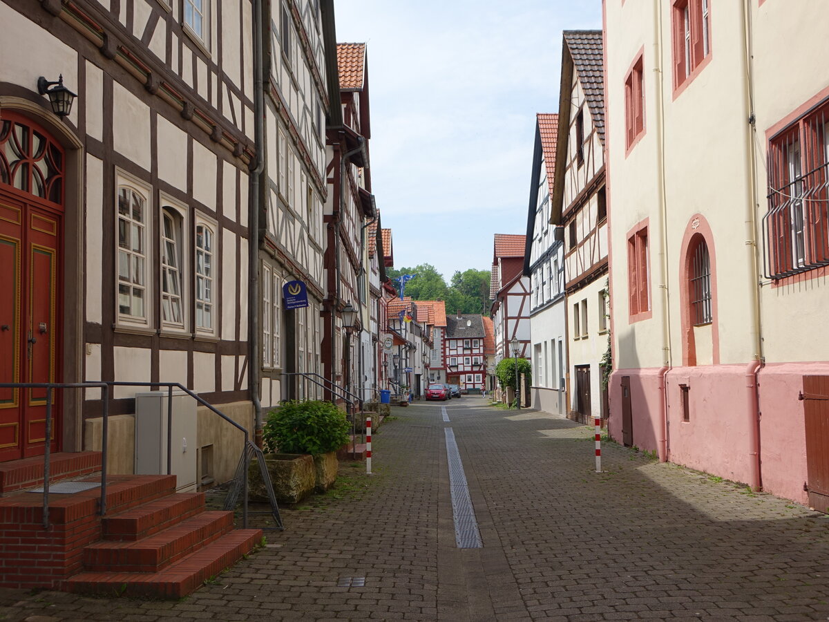Rotenburg an der Fulda, Fachwerkhuser in der Weingasse (04.06.2022)