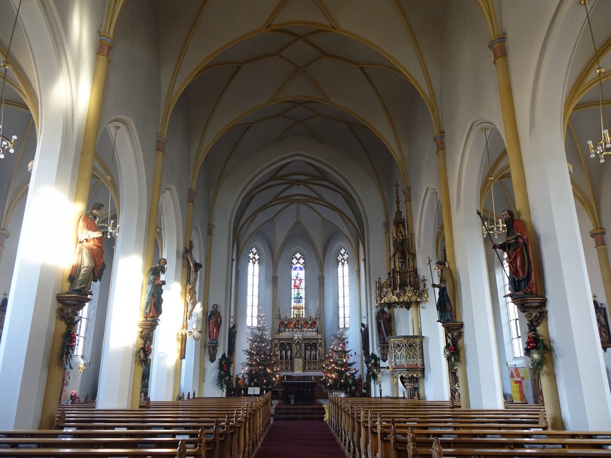 Rottenburg a. d. Laaber, Innenraum der St. Georg Kirche (26.12.2015)