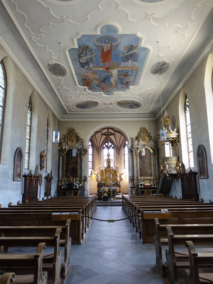 Rottendorf, barocker Innenraum der kath. Pfarrkirche St. Vitus, erbaut ab 1613 (27.05.2017)