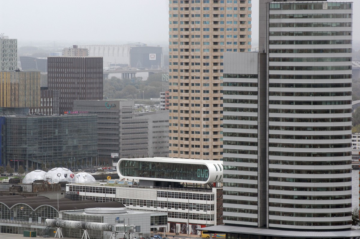 Rotterdam vom Euromast aus gesehen. Aufnahmedatum: 16. Oktober 2011.