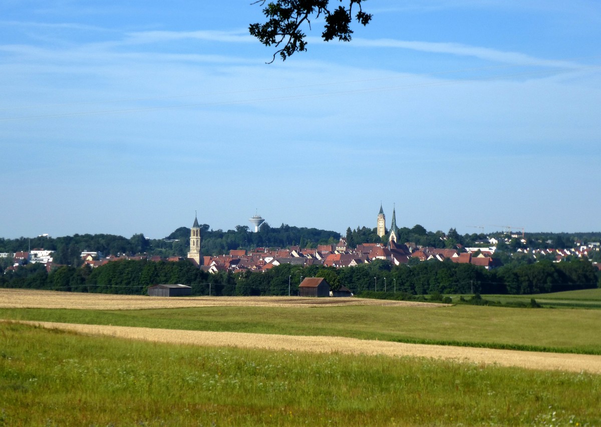 Rottweil, Blick aus stlicher Richtung auf die lteste Stadt in Baden-Wrttemberg, Juli 2015