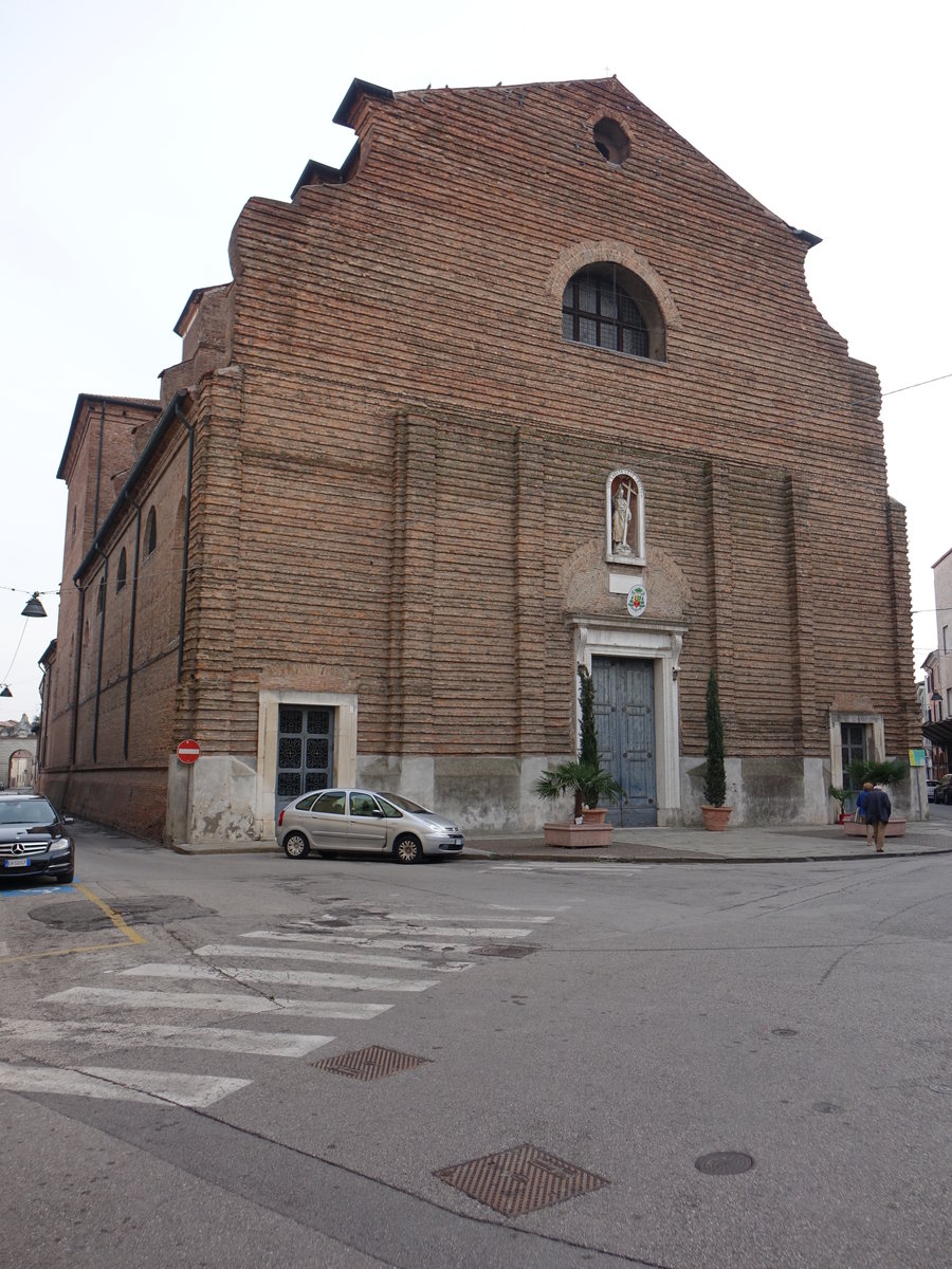 Rovigo, Dom San Stefano, Piazza del Duomo, einschiffiger barocker Bau mit Vierungskuppel (29.10.2017)