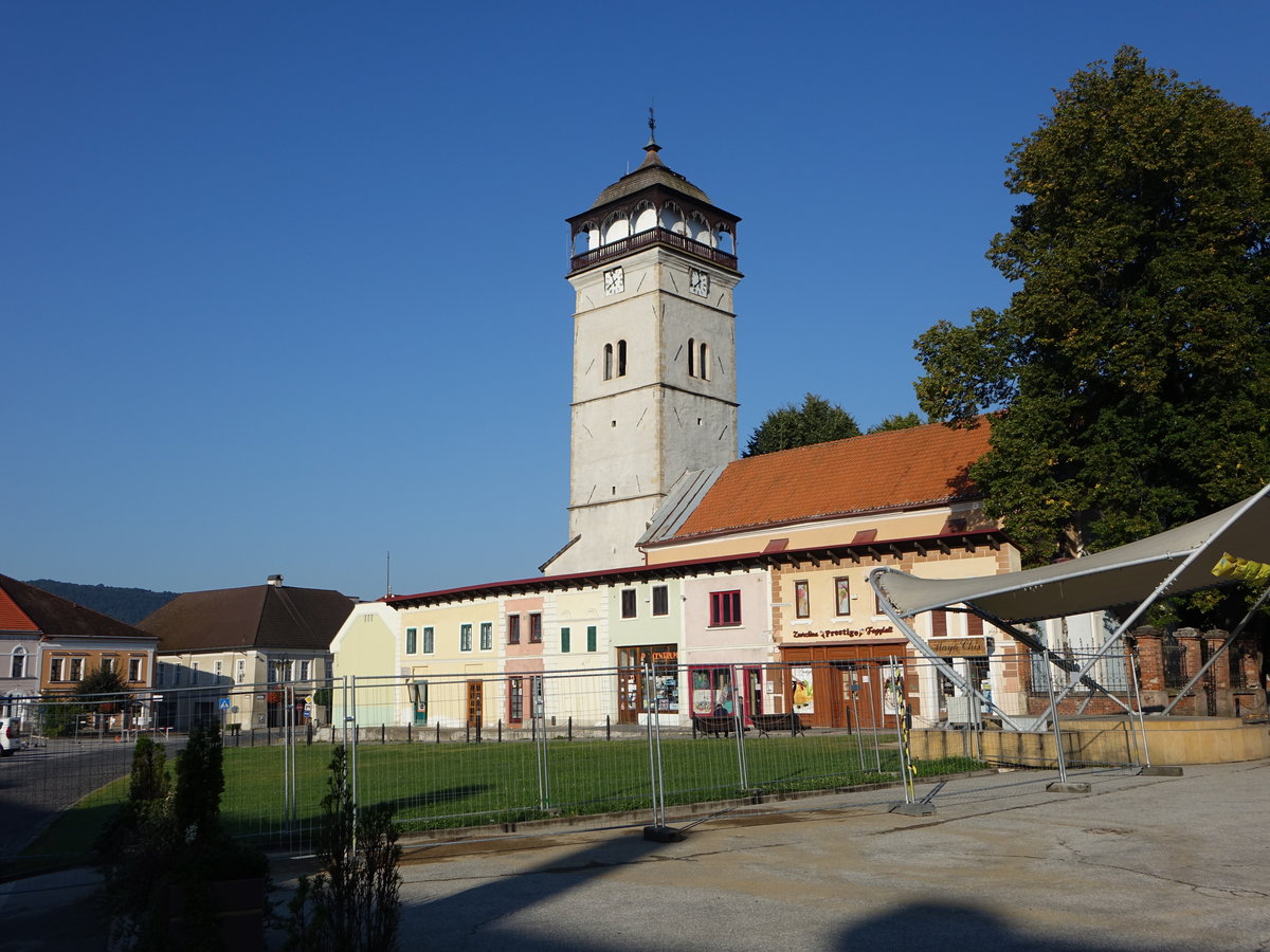 Roznava / Rosenau, Stadtturm am Namesti Banikov (30.08.2020)