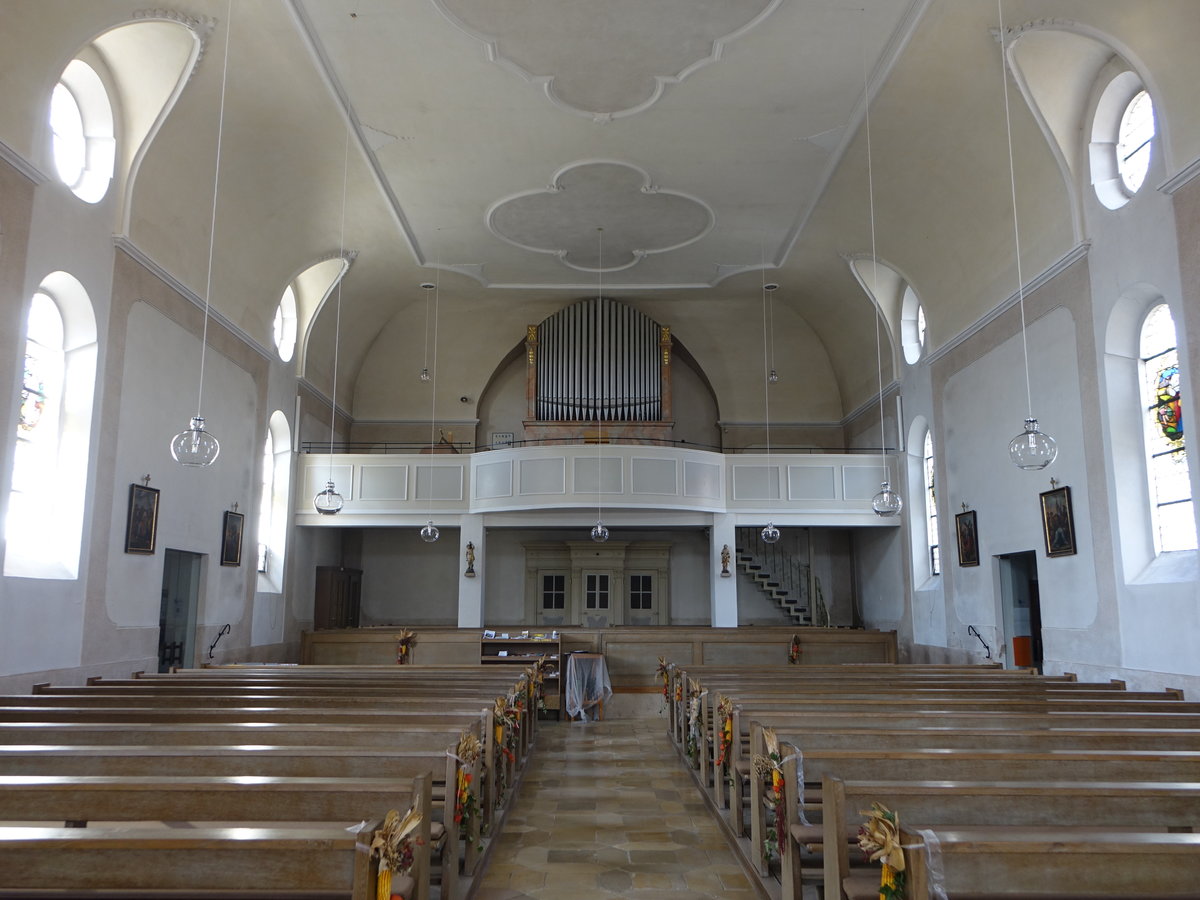Ruderting, Orgelempore in der kath. Pfarrkirche St. Joseph (21.10.2018)