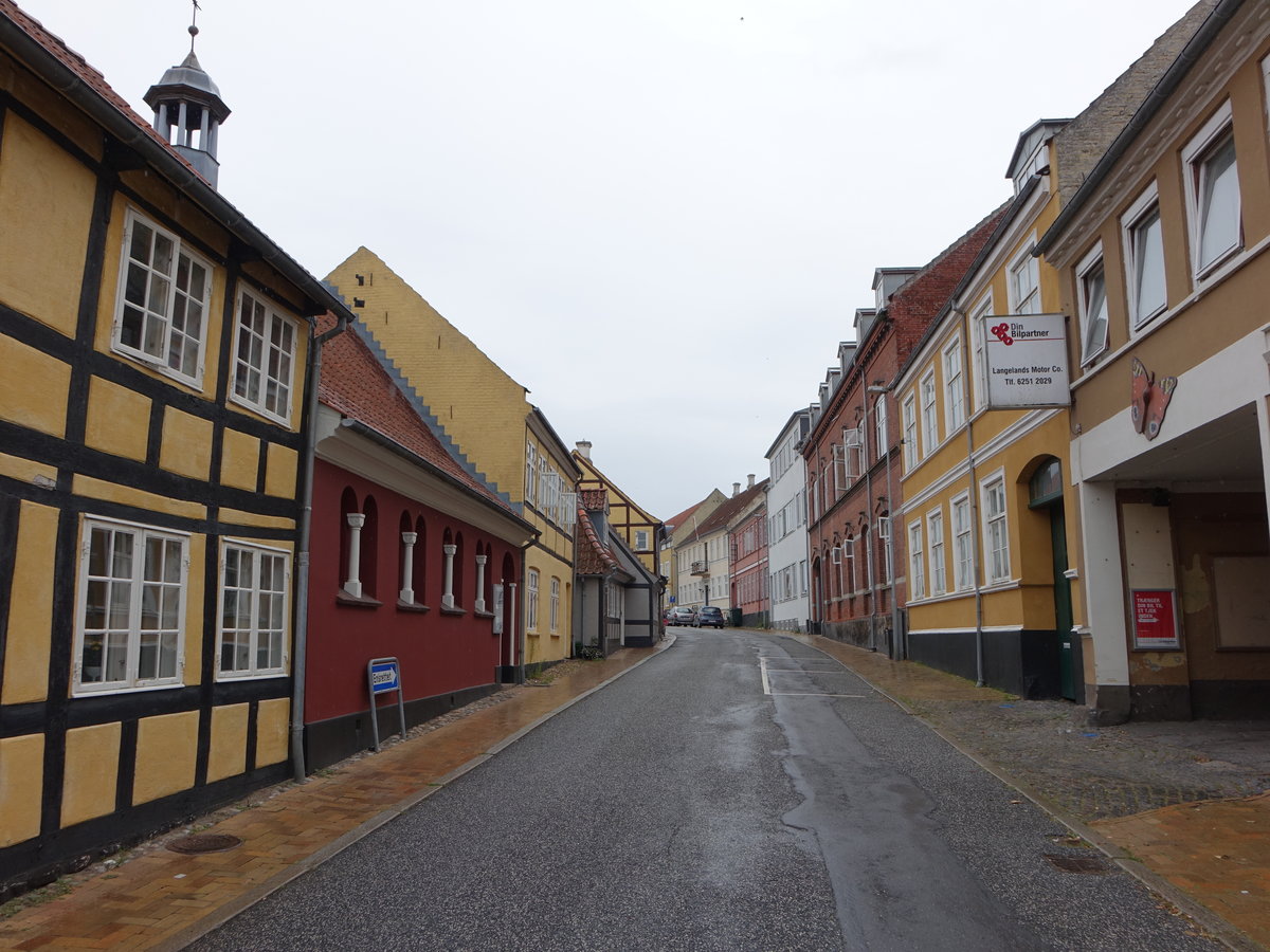 Rudkobing, historische Gebude in der Brogade Strae (22.07.2019)