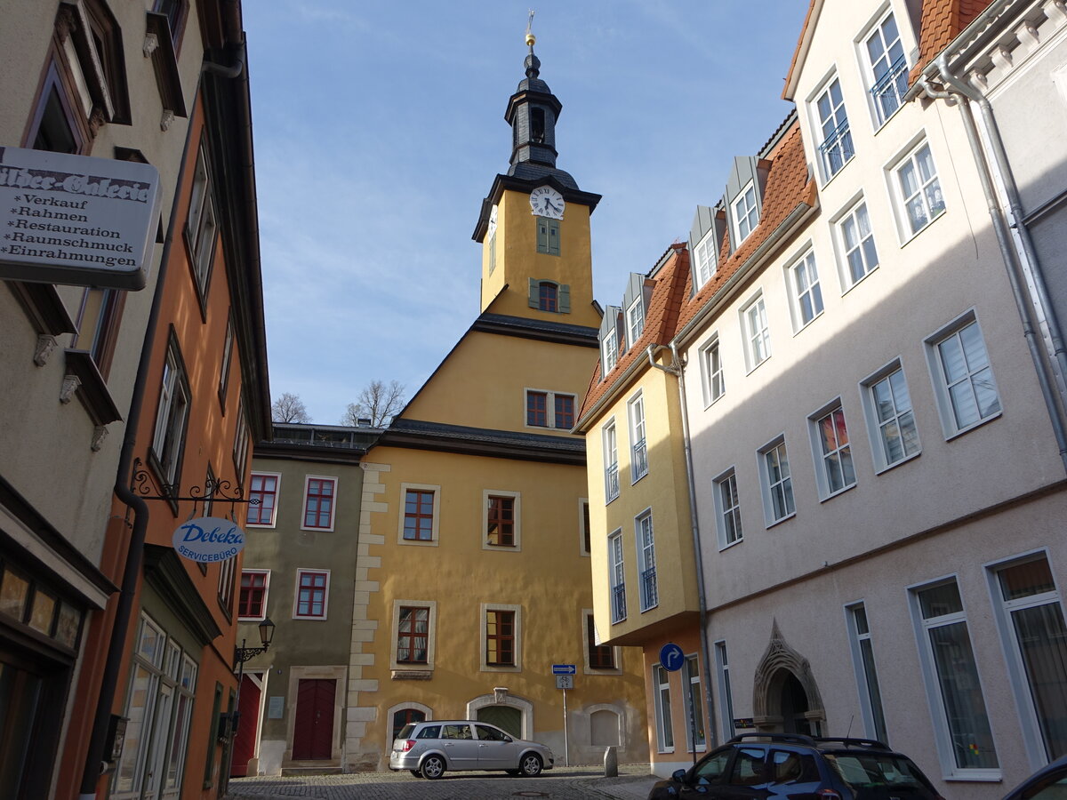 Rudolstadt, altes Rathaus in der Stiftsgasse, erbaut 1524 (22.04.2023)