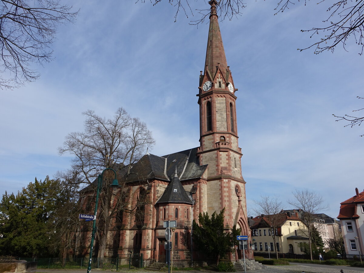 Rudolstadt, evangelische Lutherkirche, erbaut bis 1906 durch Theodor Quentin (22.04.2023)
