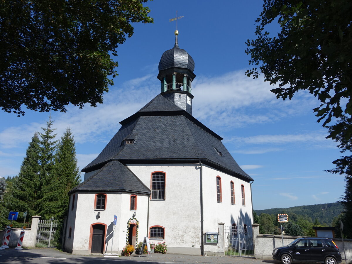 Rbenau, evangelische Hl. Geist Kirche, erbaut bis 1714 (17.09.2023)