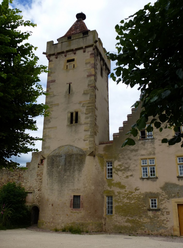 Rufach (Rouffach), der Hexenturm aus dem 13.Jahrhundert, einzig erhaltener Wehrturm der Stadtbefestigung, Juni 2013