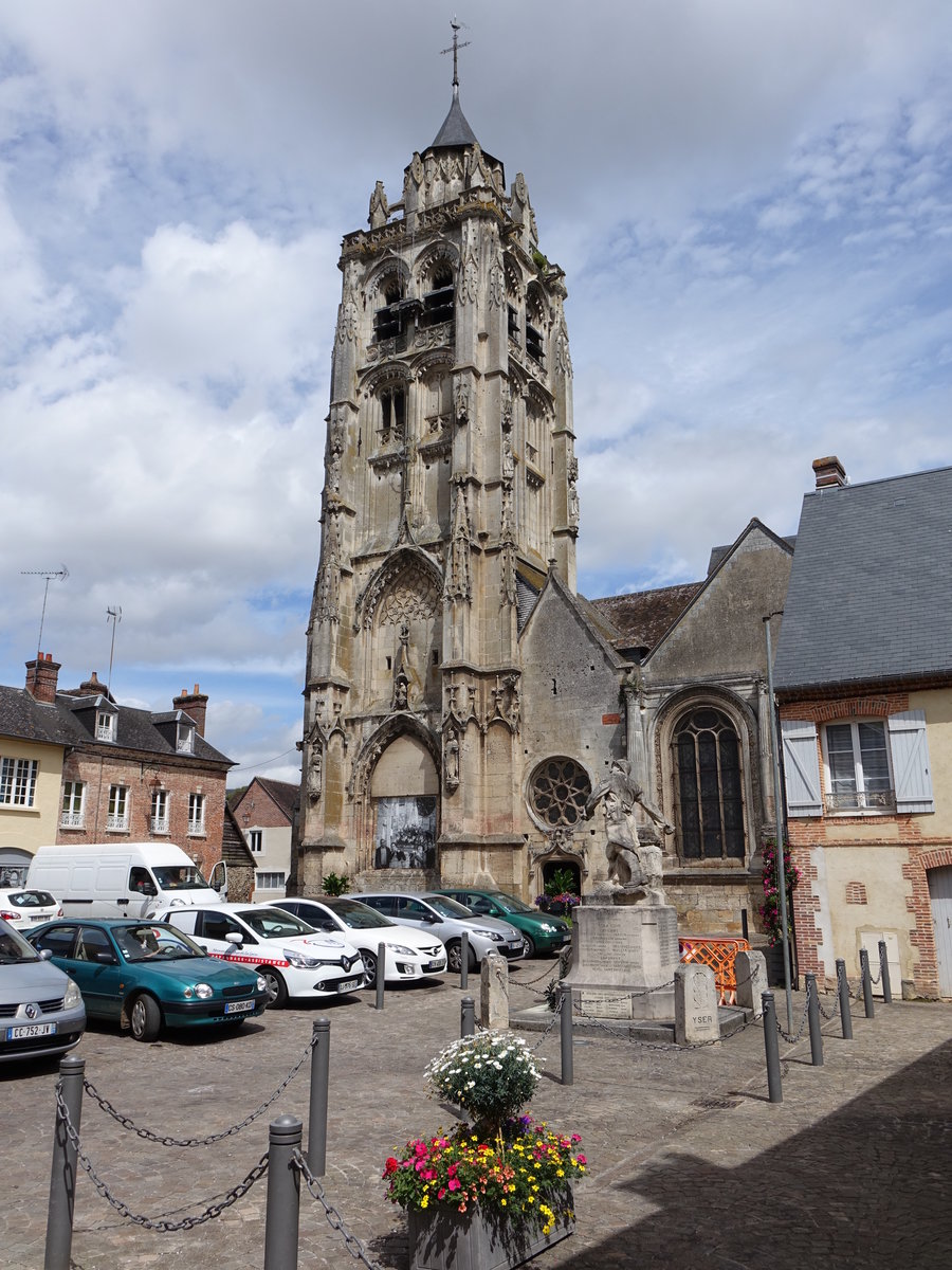 Rugles, Saint-Germain Kirche, erbaut im 13. Jahrhundert (11.07.2016)