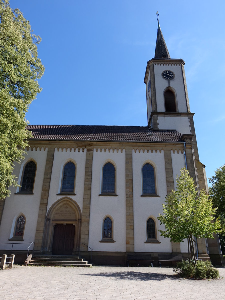 Ruit, evangelische Auferstehungskirche, erbaut von 1962 bis 1963 durch den Architekten Dr. Ruff (12.07.2018)