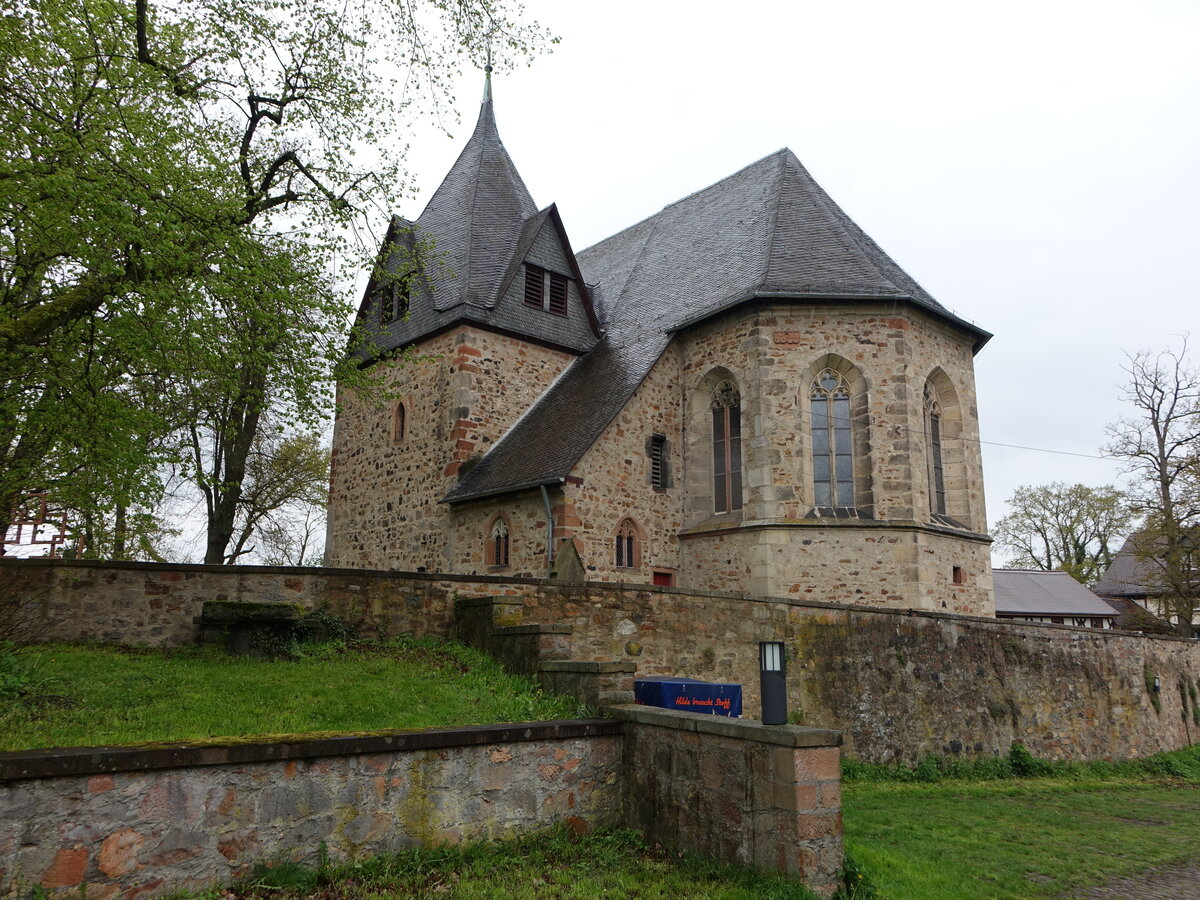 Ruttershausen, evangelische Kirche, erbaut von 1495 bis 1508 (30.04.2022)