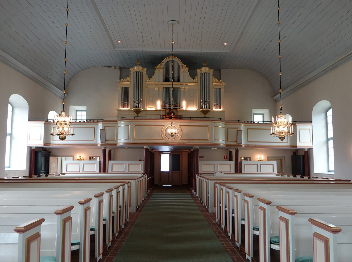 Rydaholm, Orgelempore mit Lktaorgel in der Ev. Kirche (15.06.2017)