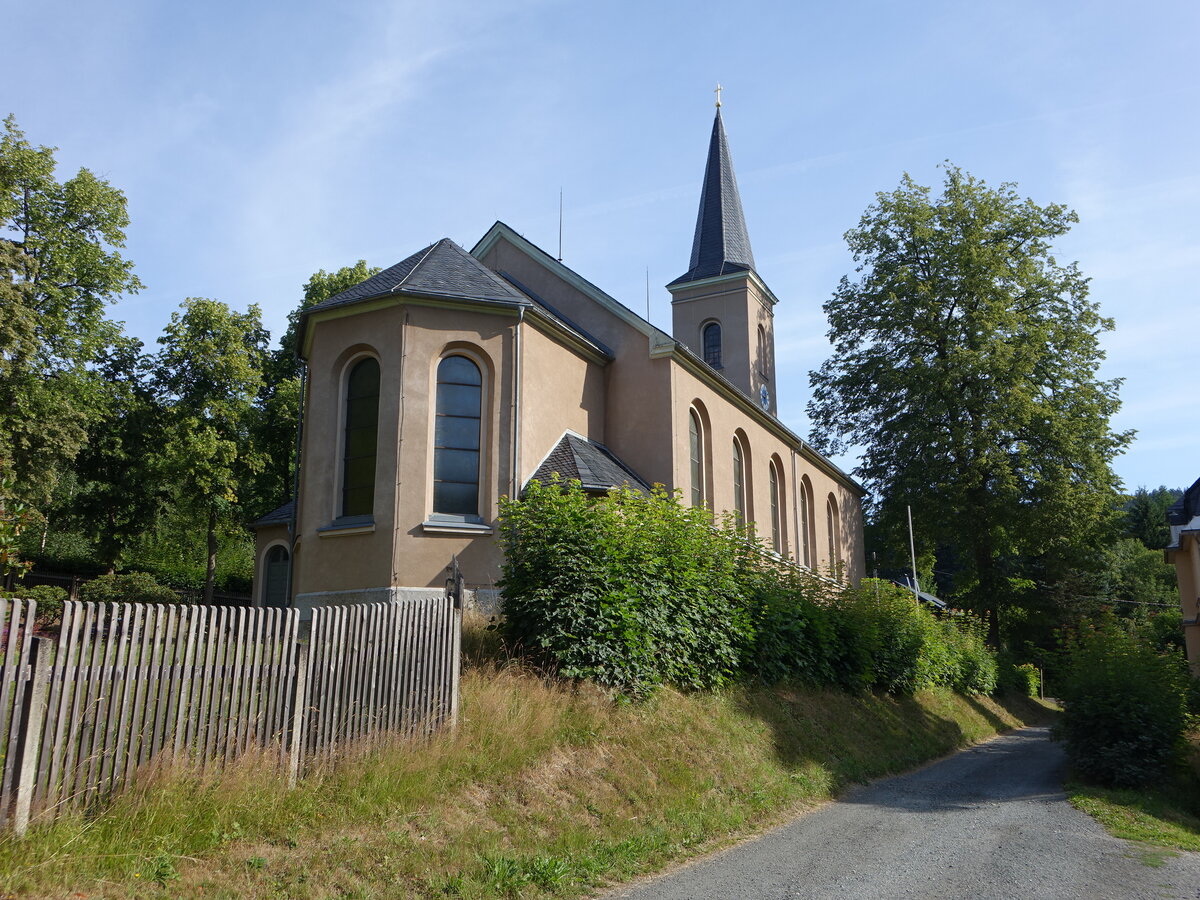 Sachsenberg, evangelische St. Johannis Kirche, erbaut 1872 (23.07.2023)