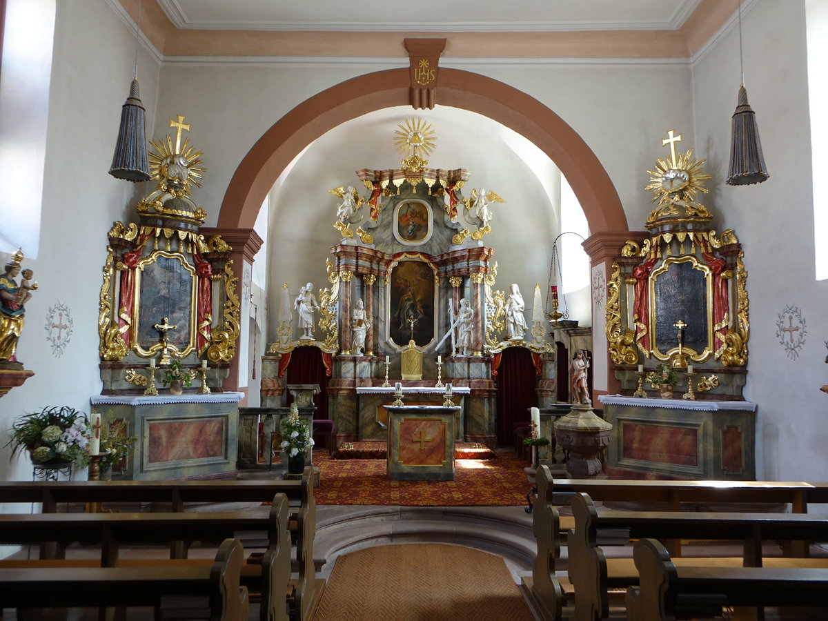 Sachsenheim, barocke Altre in der St. Hubertus Kirche (26.05.2018)