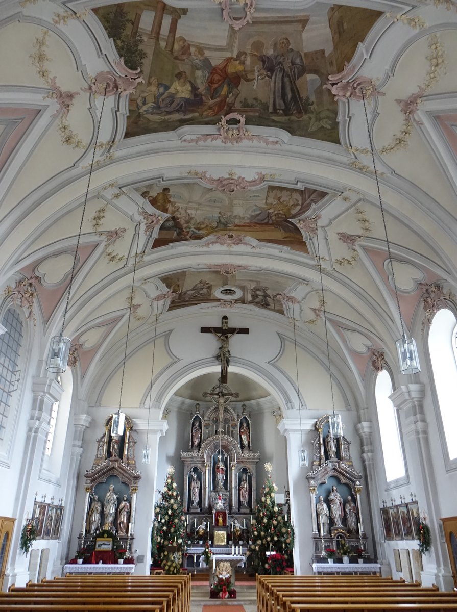 Sallach, barocker Innenraum der Pfarrkirche St. Nikolaus (26.12.2016)