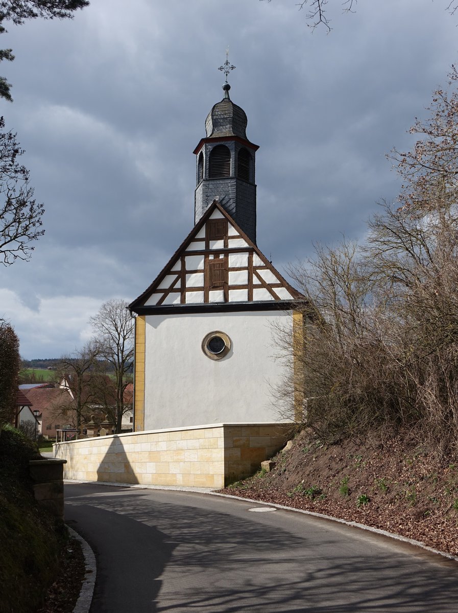 Salmsdorf, Ev. St. Martin Kirche, erbaut 1708 durch die Freiherren von Rotenhan (24.03.2016)