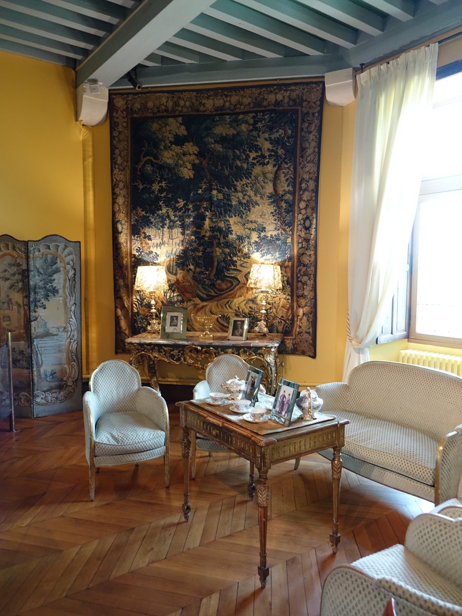 Salon im Chateau Les Milandes, Ausstattung 18. Jahrhundert (22.07.2018)