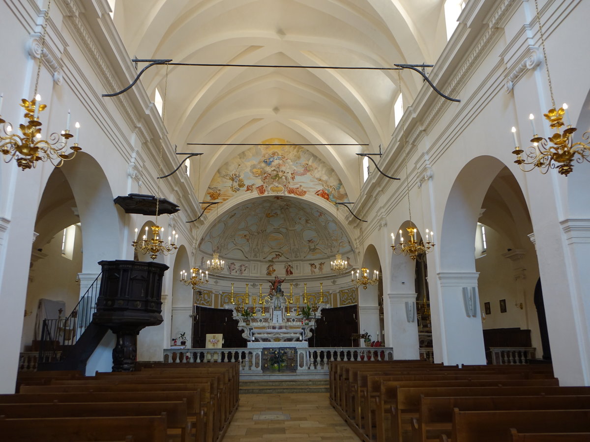 San Bonifacio, barocker Innenraum der Kirche Sainte Marie Majeure (20.06.2019)