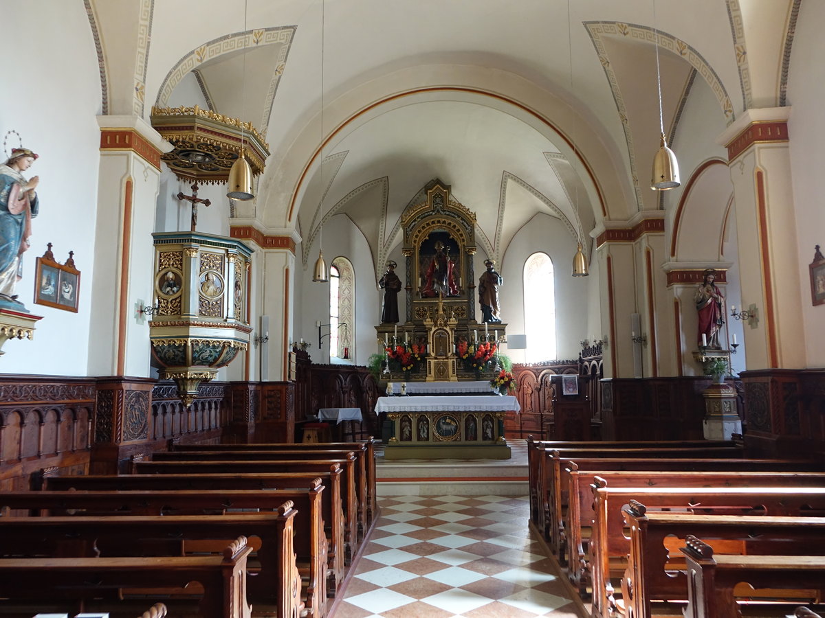 San Felice, barocker Innenraum der Pfarrkirche St. Felix (15.09.2019)