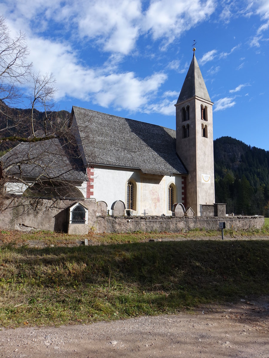 San Lugano, gotische St. Lugano Kirche mit romanischen Turm (27.10.2017)