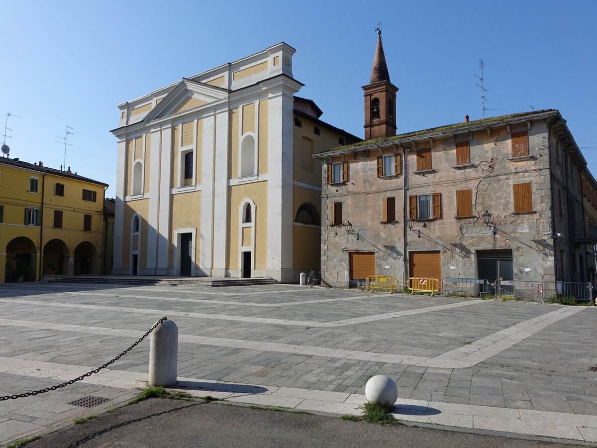 San Martino in Rio, Pfarrkirche St. Martino Vescovo, erbaut im 17. Jahrhundert (12.04.2024)