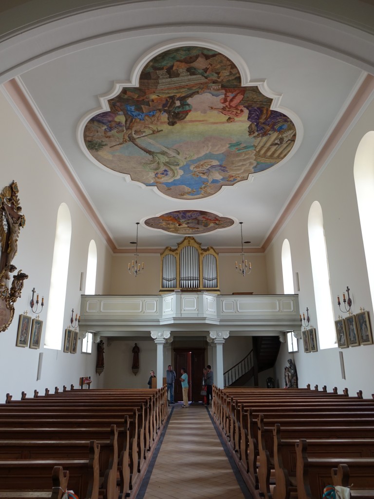 Sandhausen, Innenraum der St. Bartholomus Kirche (31.05.2015)