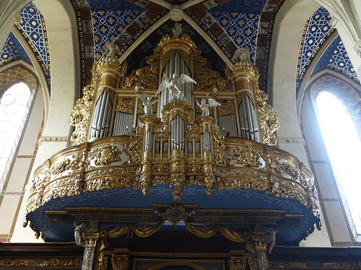 Sandomierz, Orgel von A. Nitrowski in der Kathedrale Maria Geburt, erbaut von 1694 bis 1697 (18.06.2021)