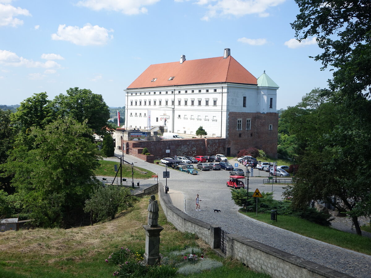 Sandomierz, Schloss, erbaut 1362 von Kasimir dem Groen, 1525 umgestaltet im Stil der Renaissance (18.06.2021)