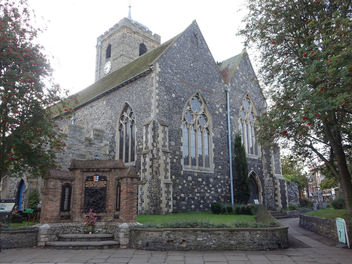 Sandwich, Pfarrkirche St. Peter, erbaut im 13. Jahrhundert (02.09.2023)