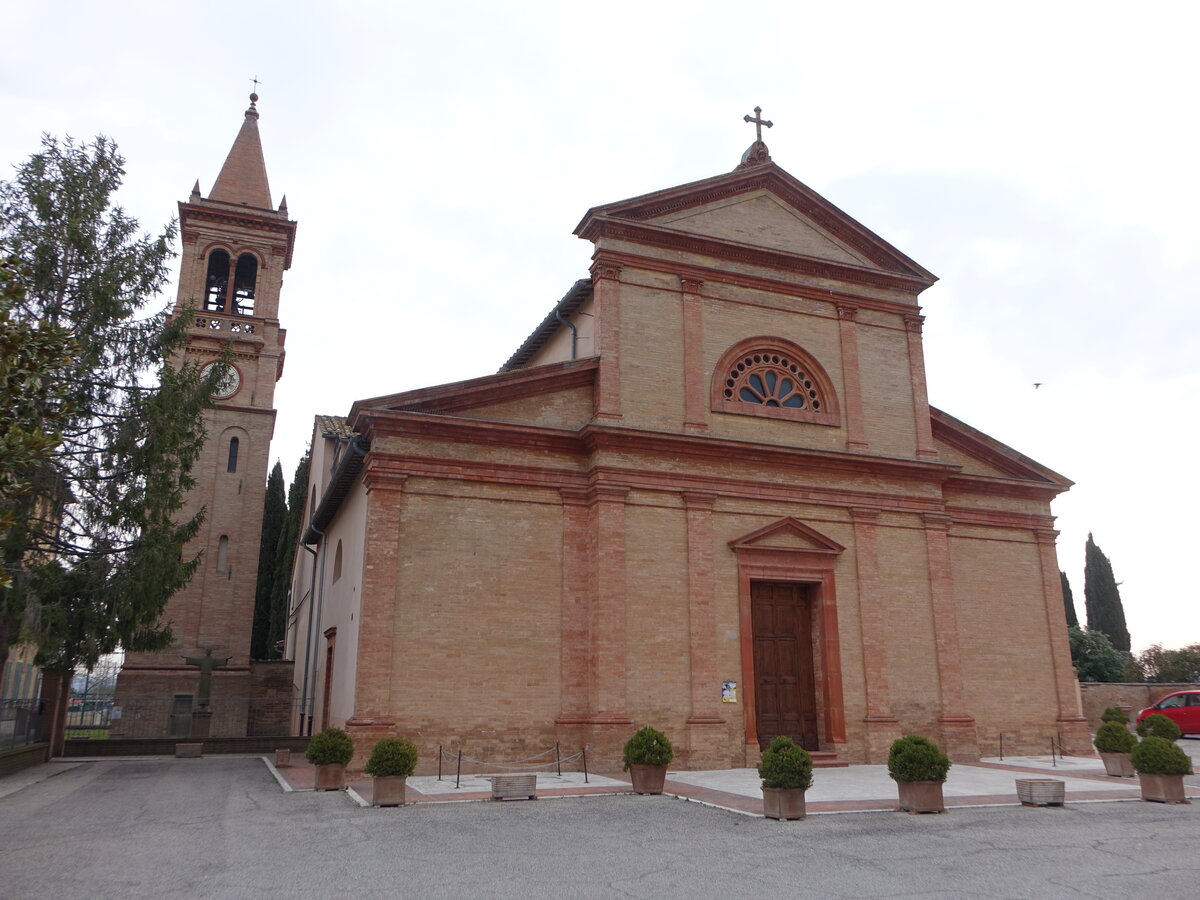 Sant Angelo di Celle, Pfarrkirche St. Angelo, erbaut von 1855 bis 1860 (27.03.2022)
