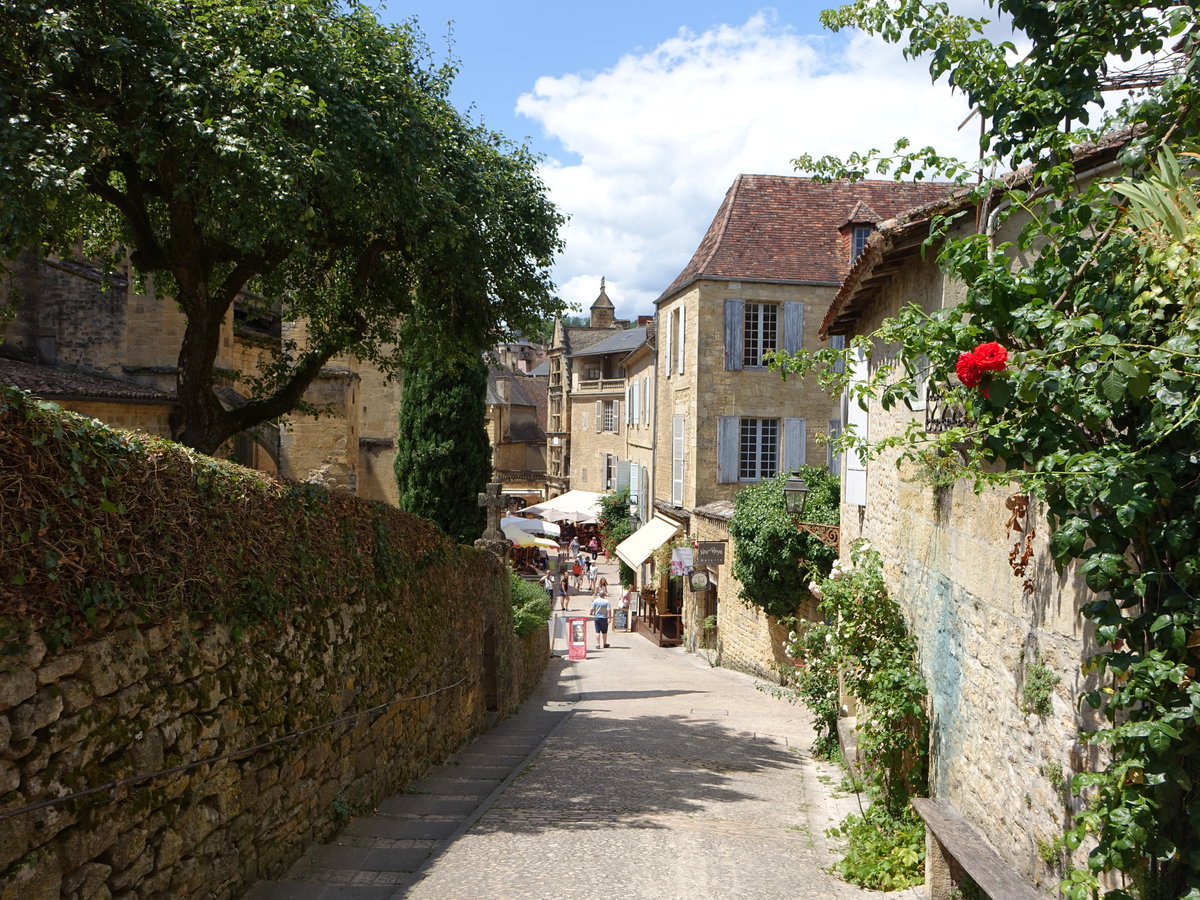 Sarlat-le-Caneda, alte Huser in der Rue Montaigne (22.07.2018)