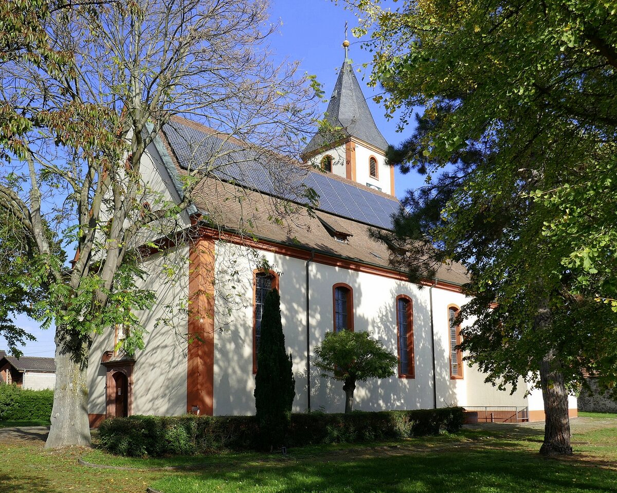 Sasbach am Kaiserstuhl, die katholische Kirche St.Martin von 1749, Okt.2022