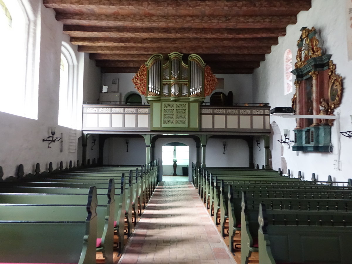 Satrup, Orgelempore in der evangelischen St. Laurentius Kirche (25.09.2020)
