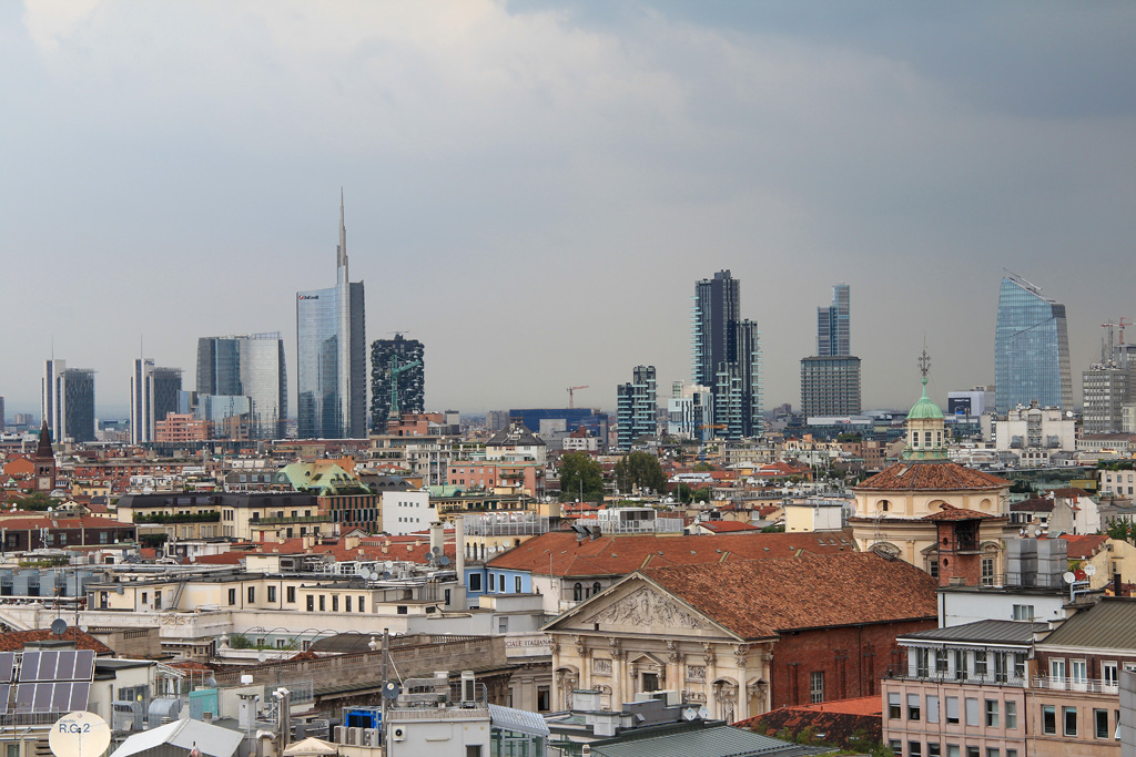 Scala oder Skyline? Das traditionelle und das moderne Mailand im September 2016.