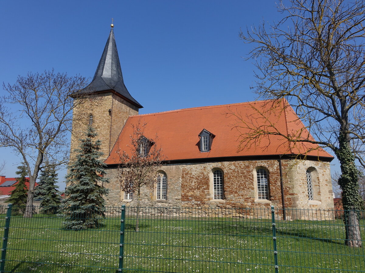 Schallenburg, evangelische St. Cyriakus Kirche, erbaut ab 1387 (07.04.2023)
