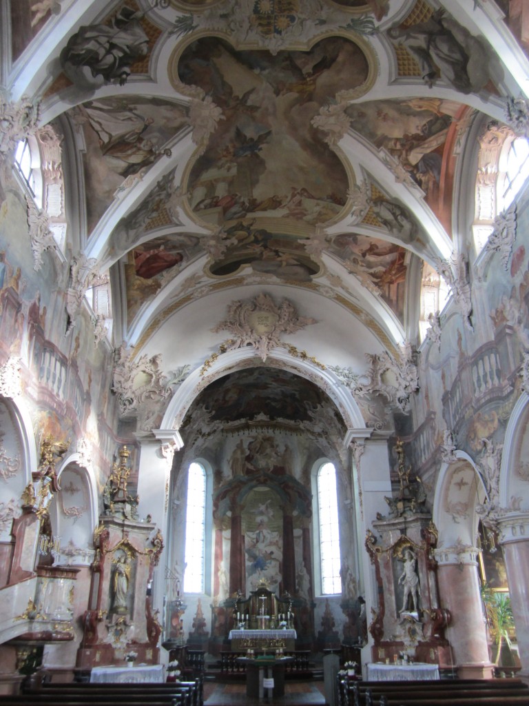 Scheer, St. Nikolaus Kirche, Fresken von Joseph Esperlin, Stuck von Joseph Anton Feuchtmayer (26.01.2014)