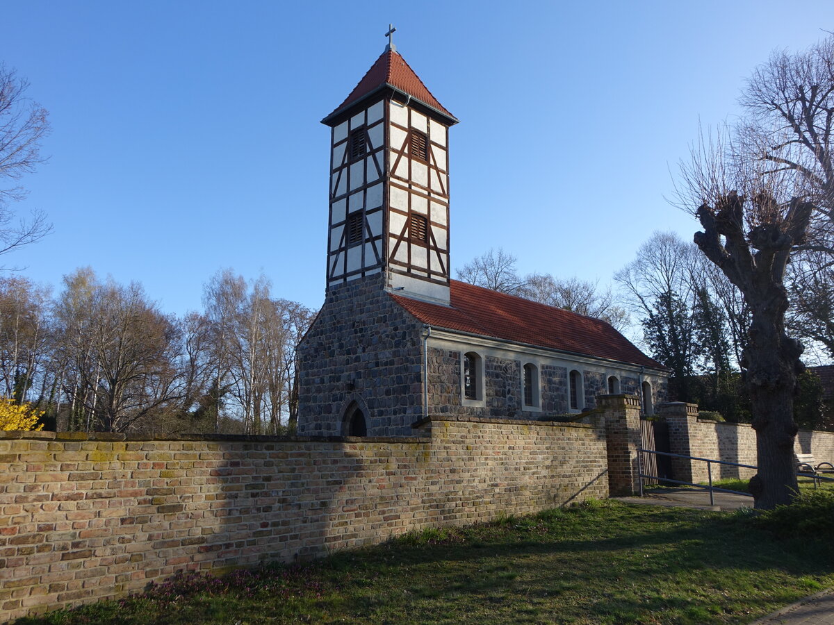 Schenkenhorst, evangelische Kirche, Fachwerkkirche aus dem 13. Jahrhundert (07.04.2026)