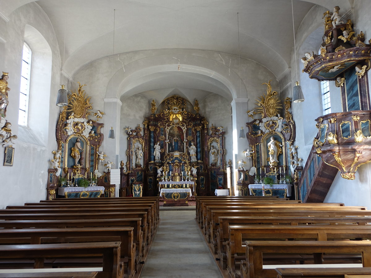 Schesslitz, barocke Altre und Kanzel in der Spitalkirche St. Elisabeth (13.10.2018)