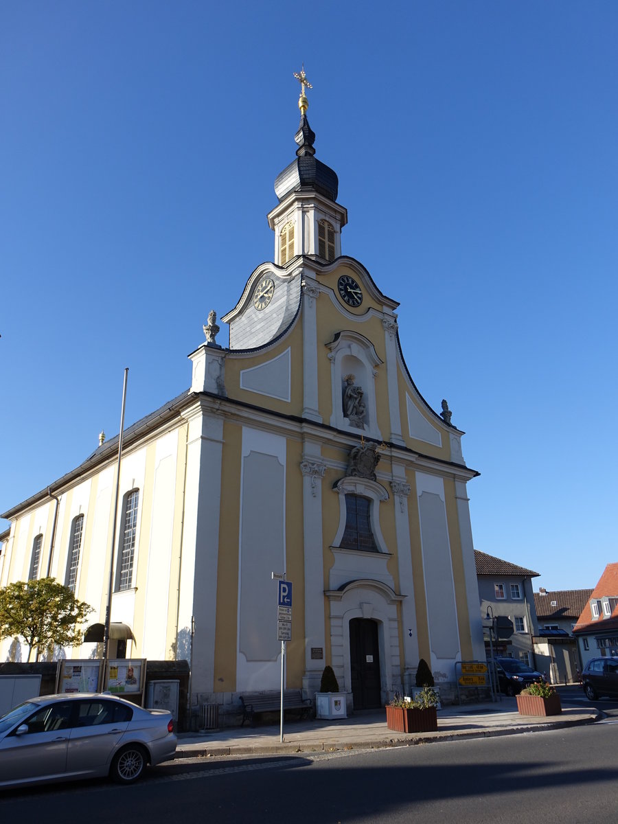 Schesslitz, Spitalkirche St. Elisabeth, erbaut von 1765 bis 1769 durch Johann Michael Kchel (13.10.2018)