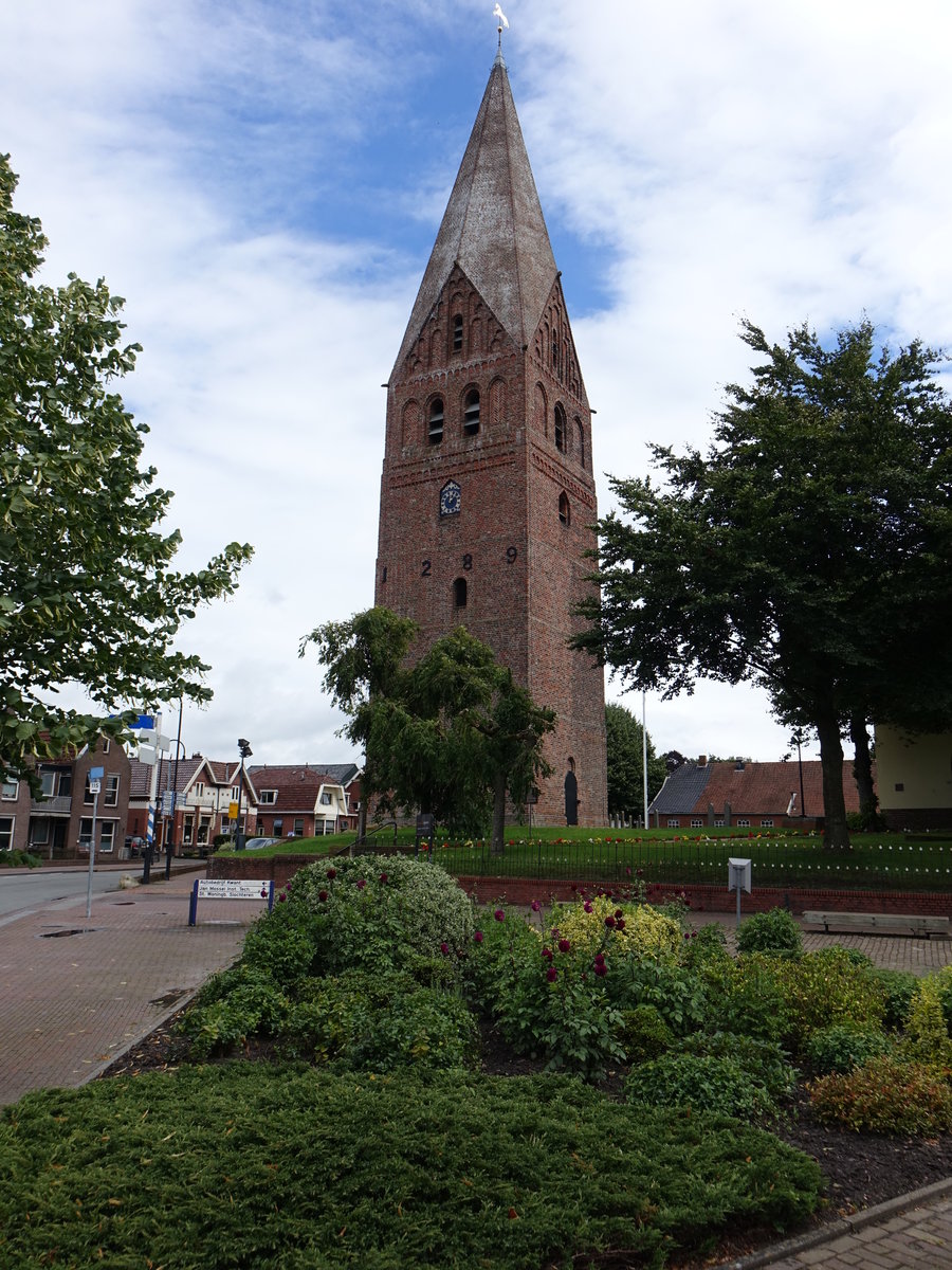 Schildwolde, niederl. Ref. Kirche, erbaut 1686, Juffertoren von 1250 (29.07.2017)