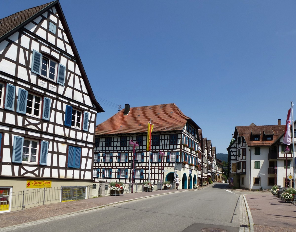 Schiltach, Blick in die Hauptstrae, Juni 2013