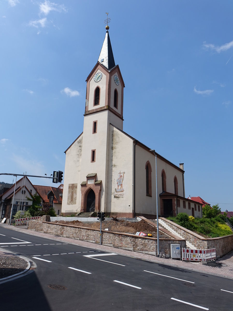Schimborn, kath. Pfarrkirche St. Jakobus, neugotischer Saalbau, erbaut 1875 (13.05.2018)