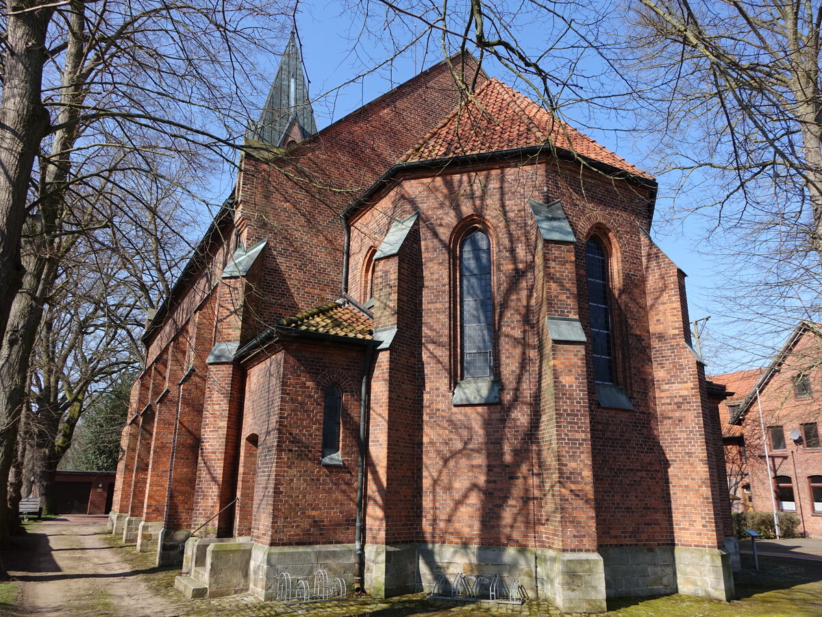 Schinna, gotische evangelische St. Vitus Kirche, erbaut von 1539 bis 1540 (23.03.2026)