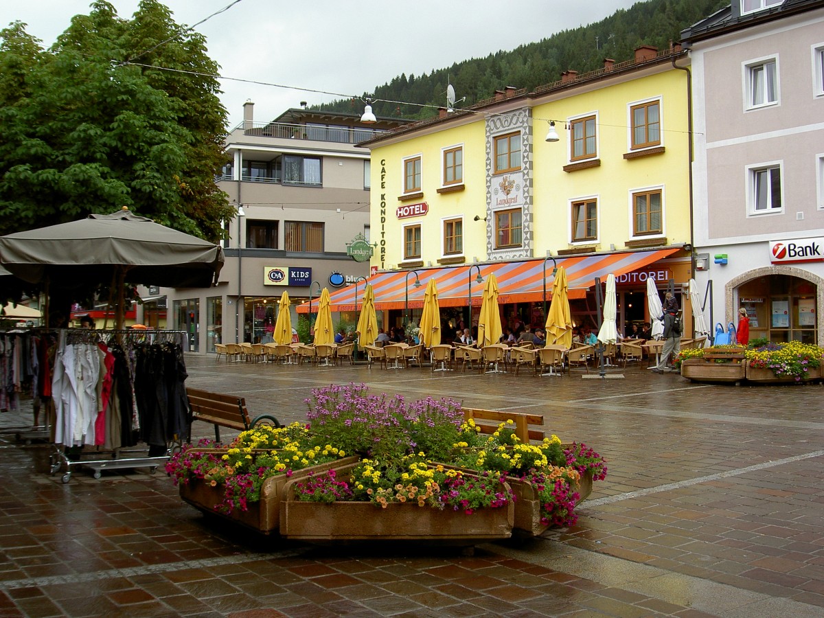 Schladming, Marktplatz mit Gasthof Landgraf (31.07.2014)