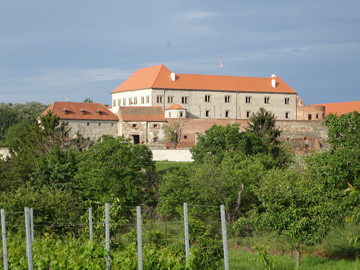 Schloss Doln Kounice, ehemalige gotische Burg, Umbau 1552 zu einem Renaissanceschloss (30.05.2019)